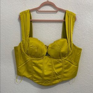 PrettyLittleThing Bright Yellow Plus Size Top